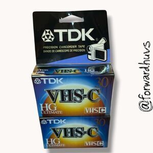 TDK HG Ultimate VHS-C TC-30HG Camcorder Tapes 4 Pack Sealed New